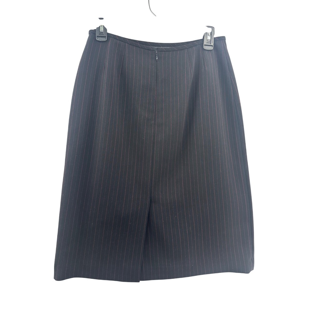 Le Suit Petite Black Pinstripe Pencil Skirt Career Office Women's Size 8 - Picture 2 of 8